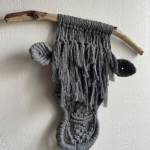 Tête de vache en macramé