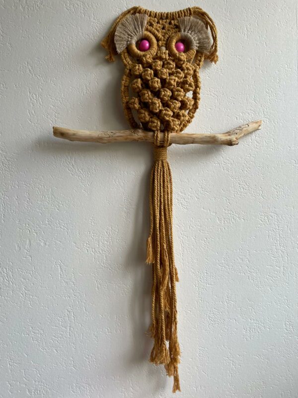 Maman hibou en macramé