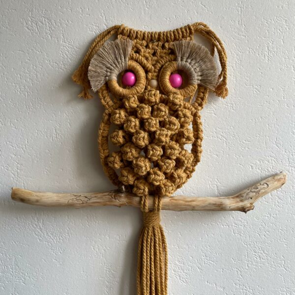 Maman hibou en macramé